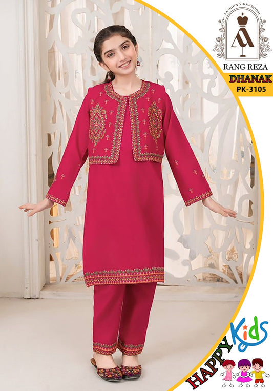 MARIA .B (DHANAK) 2PC RED KIDS COLLECTION