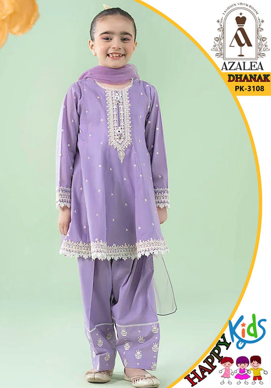 MARIA .B (DHANAK) 2PC PURPLE KIDS COLLECTION