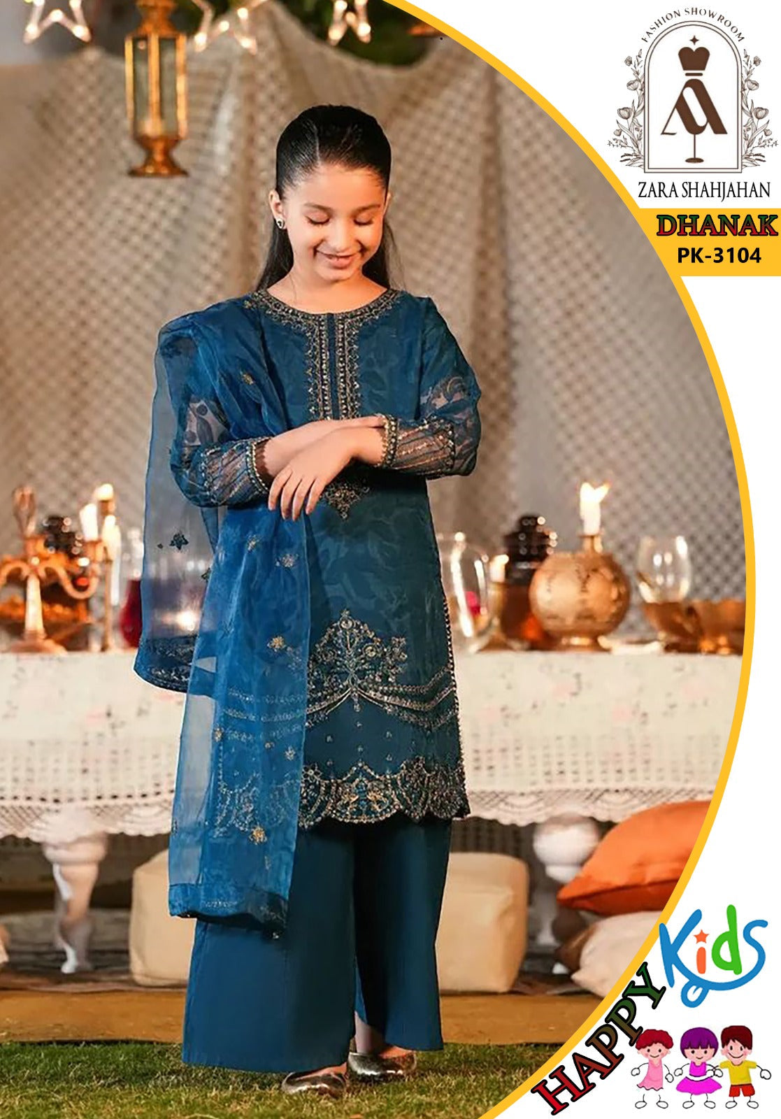 MARIA .B (DHANAK) 2PC NAVY KIDS COLLECTION