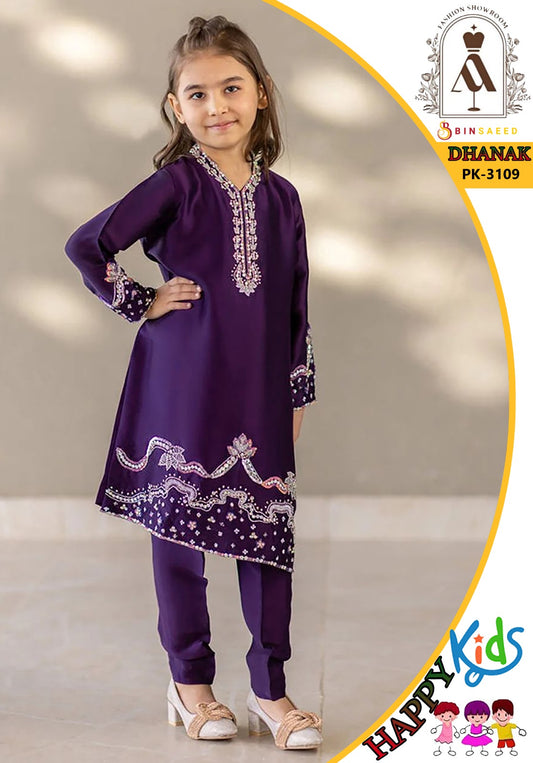MARIA .B (DHANAK) 2PC PURPLE KIDS COLLECTION