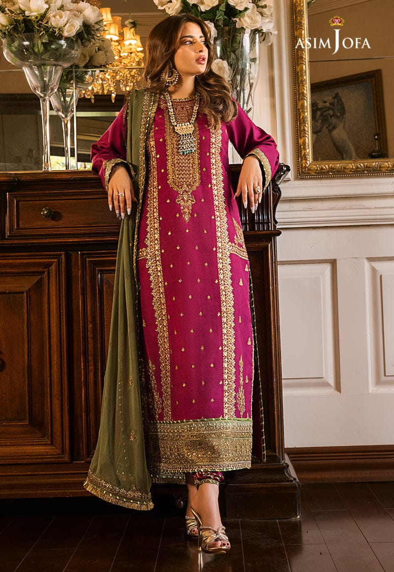 URGE AIRJET DHANAK 3PC PINK EMBROIDERED SUIT WITH PRINTED SHAWL